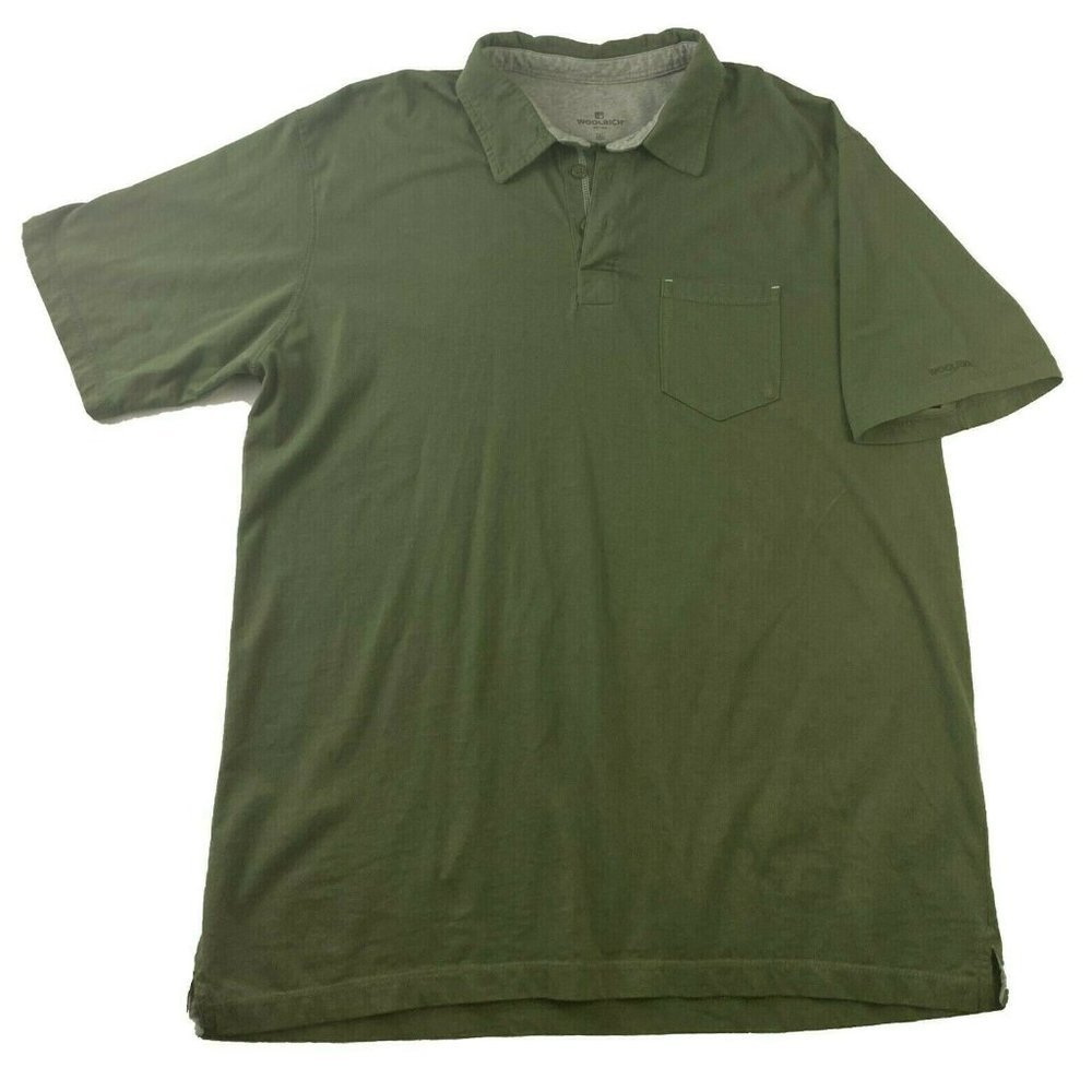 Woolrich Size XL Extra Large Men's Green 100% Cotton Short Sleeve Polo Shirt